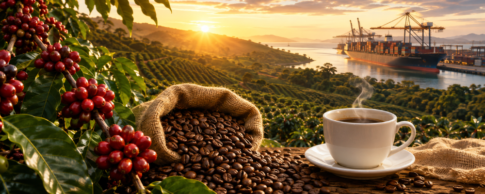 Café brasileiro para exportação